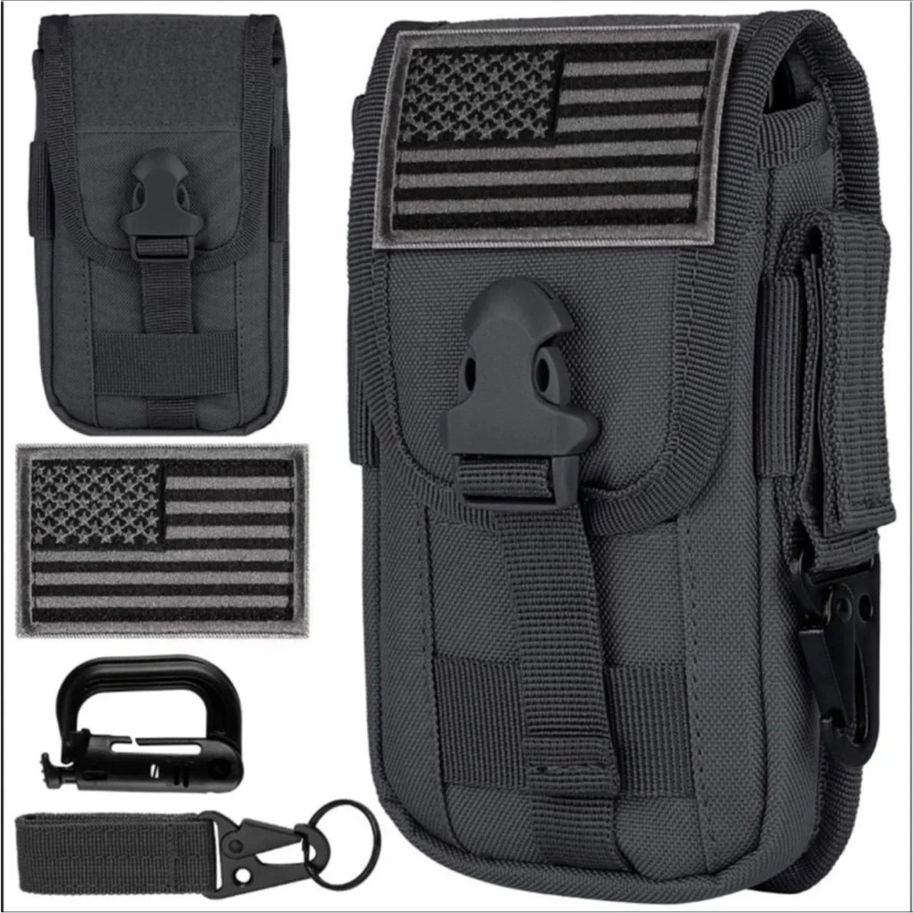 Tactical Cell Phone Holster Pouch flag patch